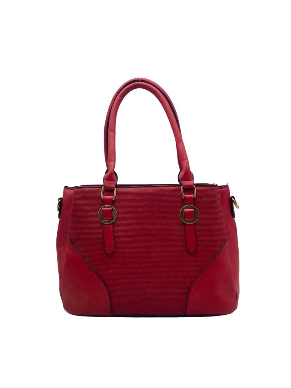 Red Faux Leather Shoulder Bag
